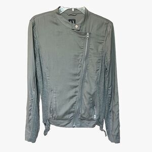 Armani Exchange Jacket Women’s Large Gray Asymmetrical Full Zip